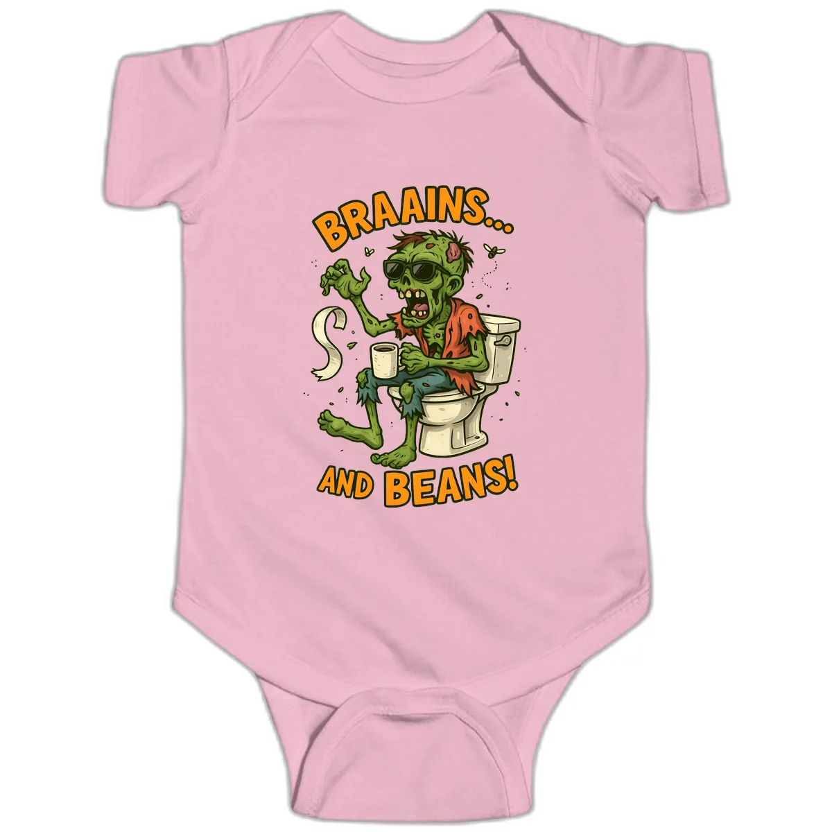 Zombie Morning Routine Humor Baby Onesie in Pink