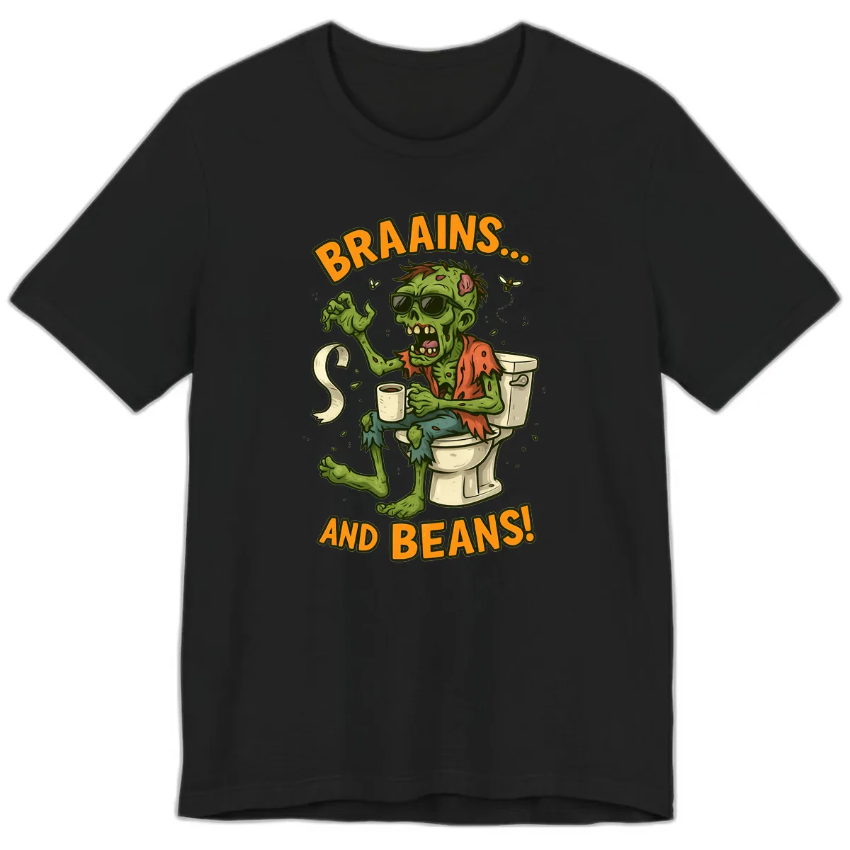 Zombie Morning Routine Humor Premium T-Shirt in Black
