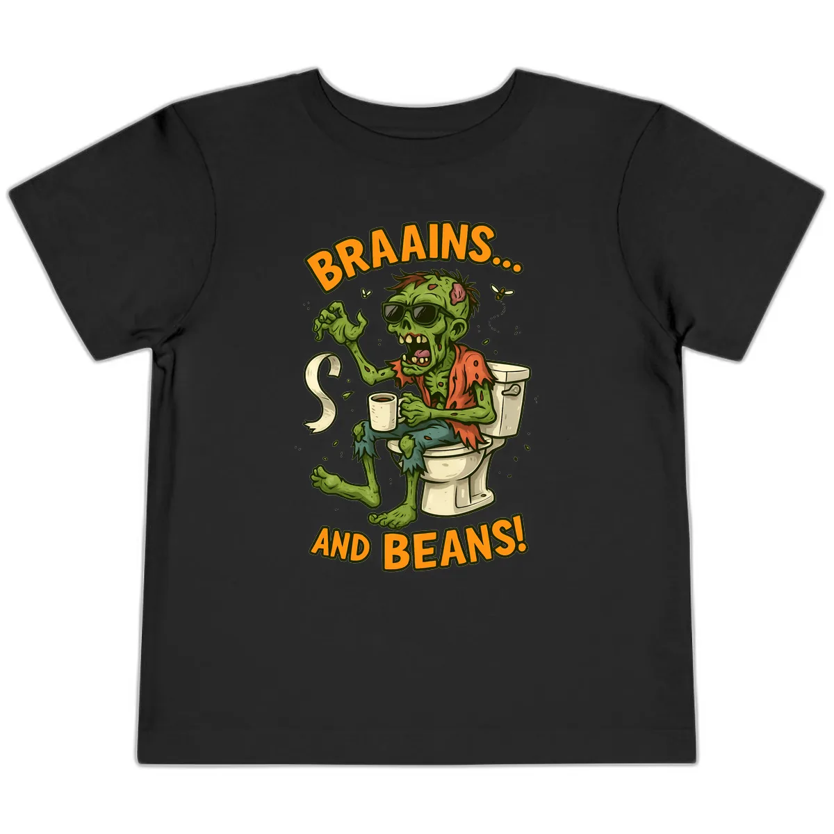 Zombie Morning Routine Humor Toddler T-Shirt in Black