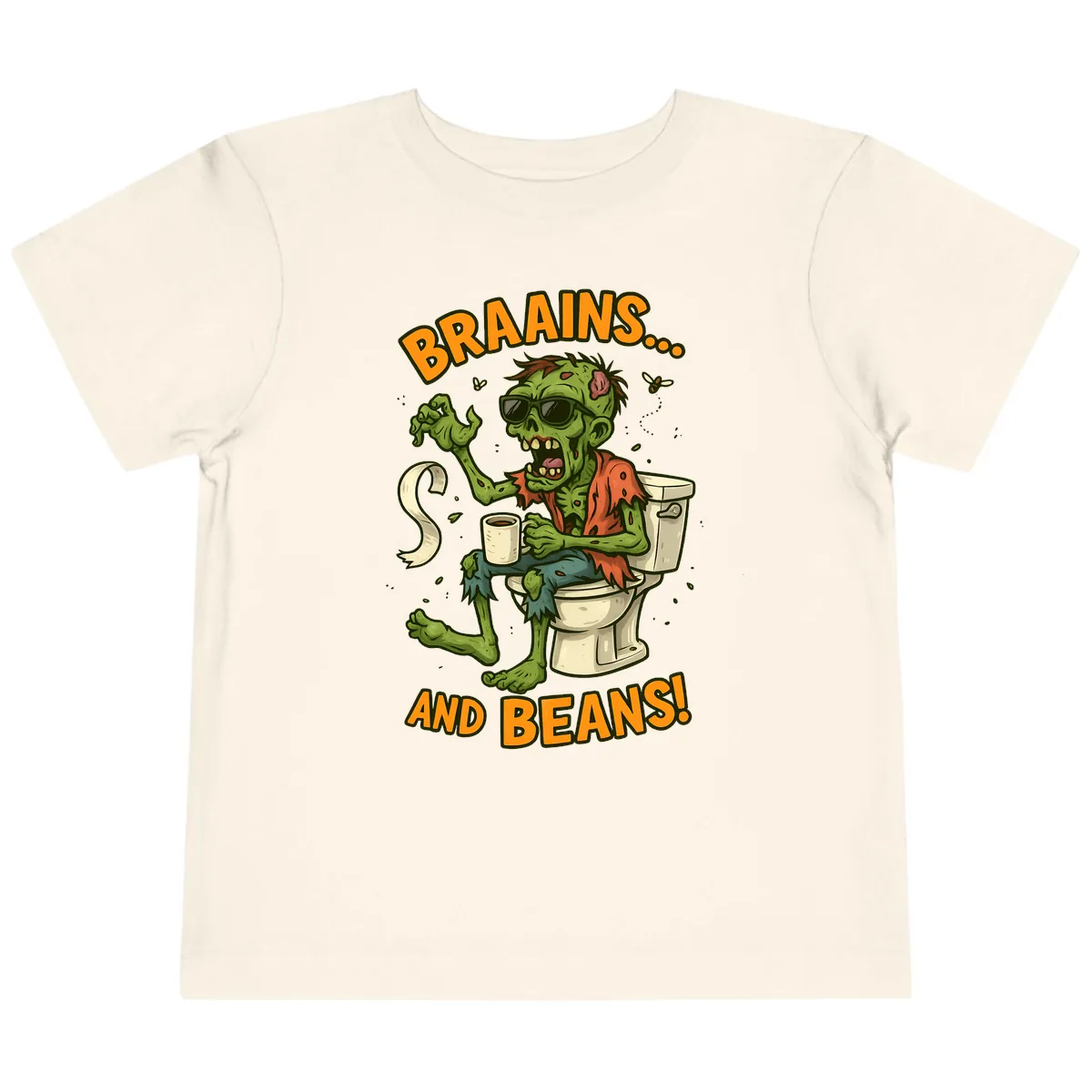 Zombie Morning Routine Humor Toddler T-Shirt in Natural