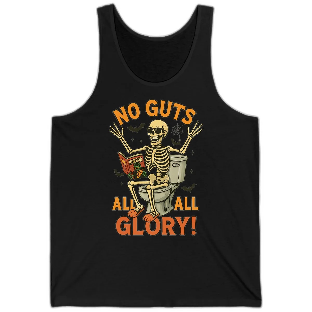 No Guts All Glory Skeleton Toilet Tank in Black