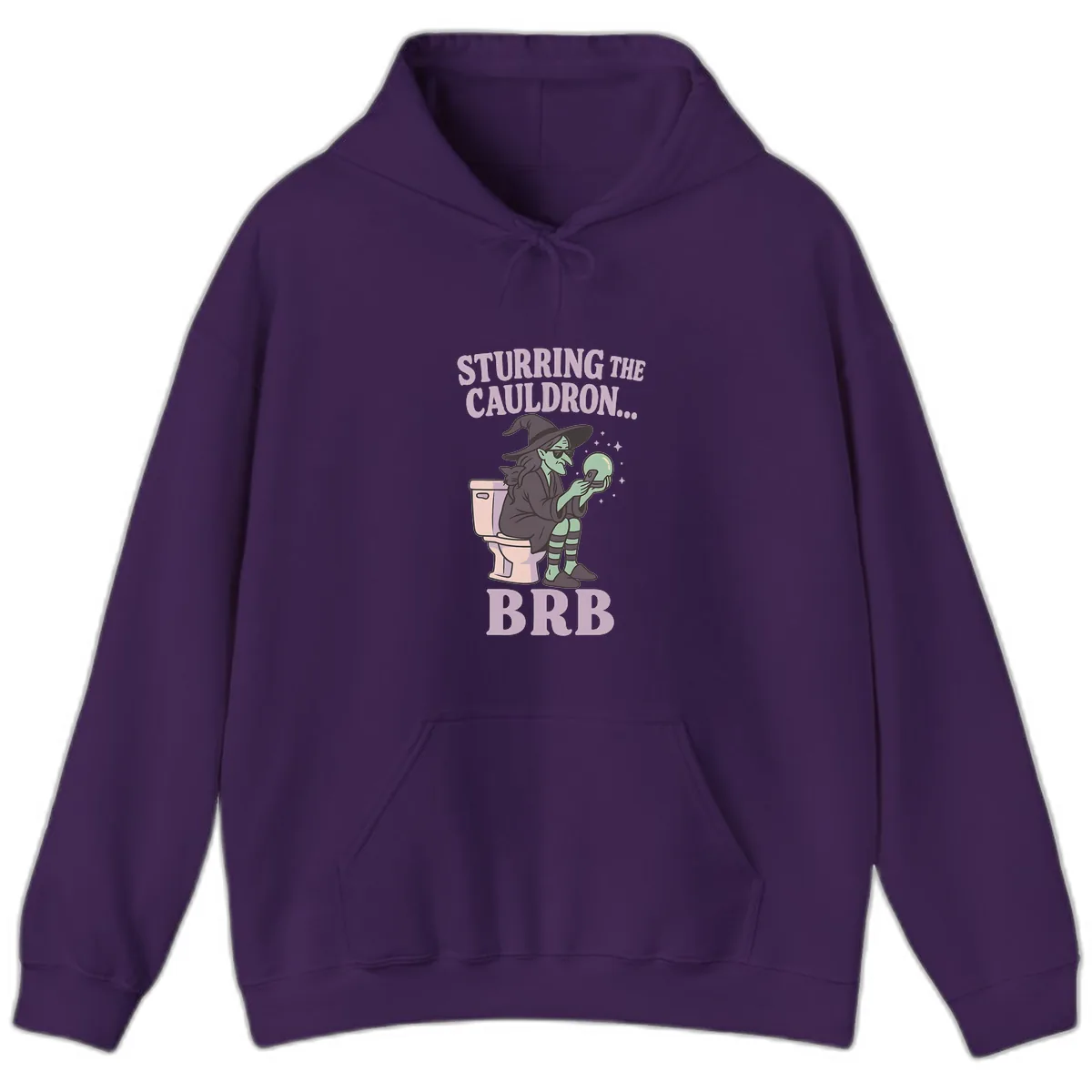 Stirring The Cauldron BRB Witch Hoodie in Purple