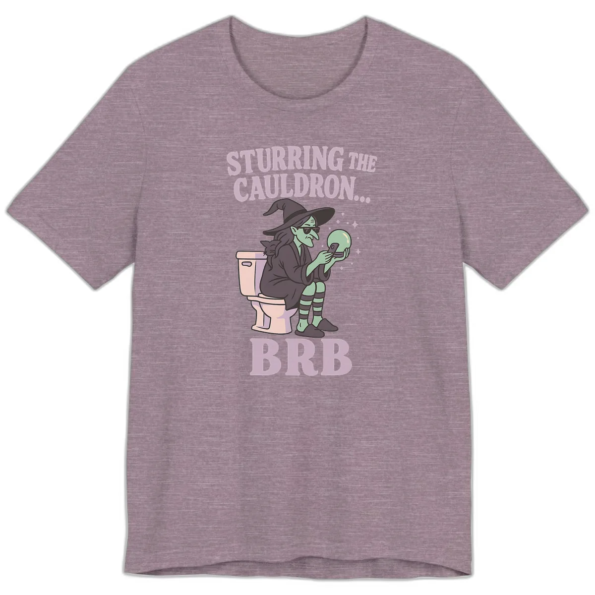 Stirring The Cauldron BRB Witch Premium T-Shirt in Heather Purple