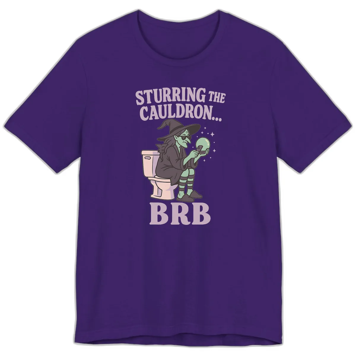 Stirring The Cauldron BRB Witch Premium T-Shirt in Team Purple