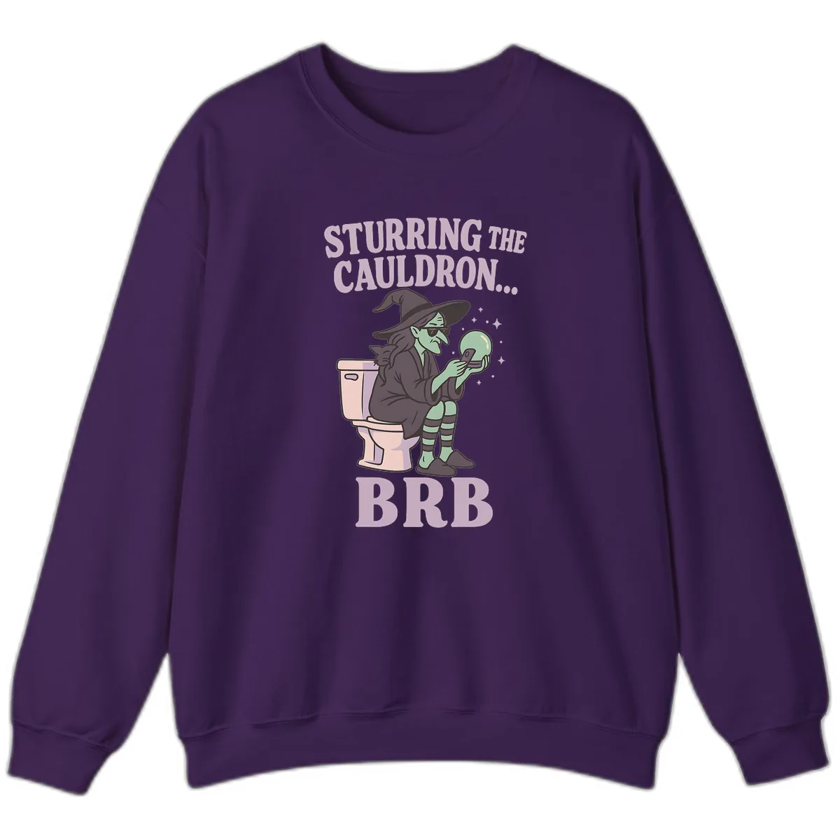 Stirring The Cauldron BRB Witch Sweatshirt in Purple