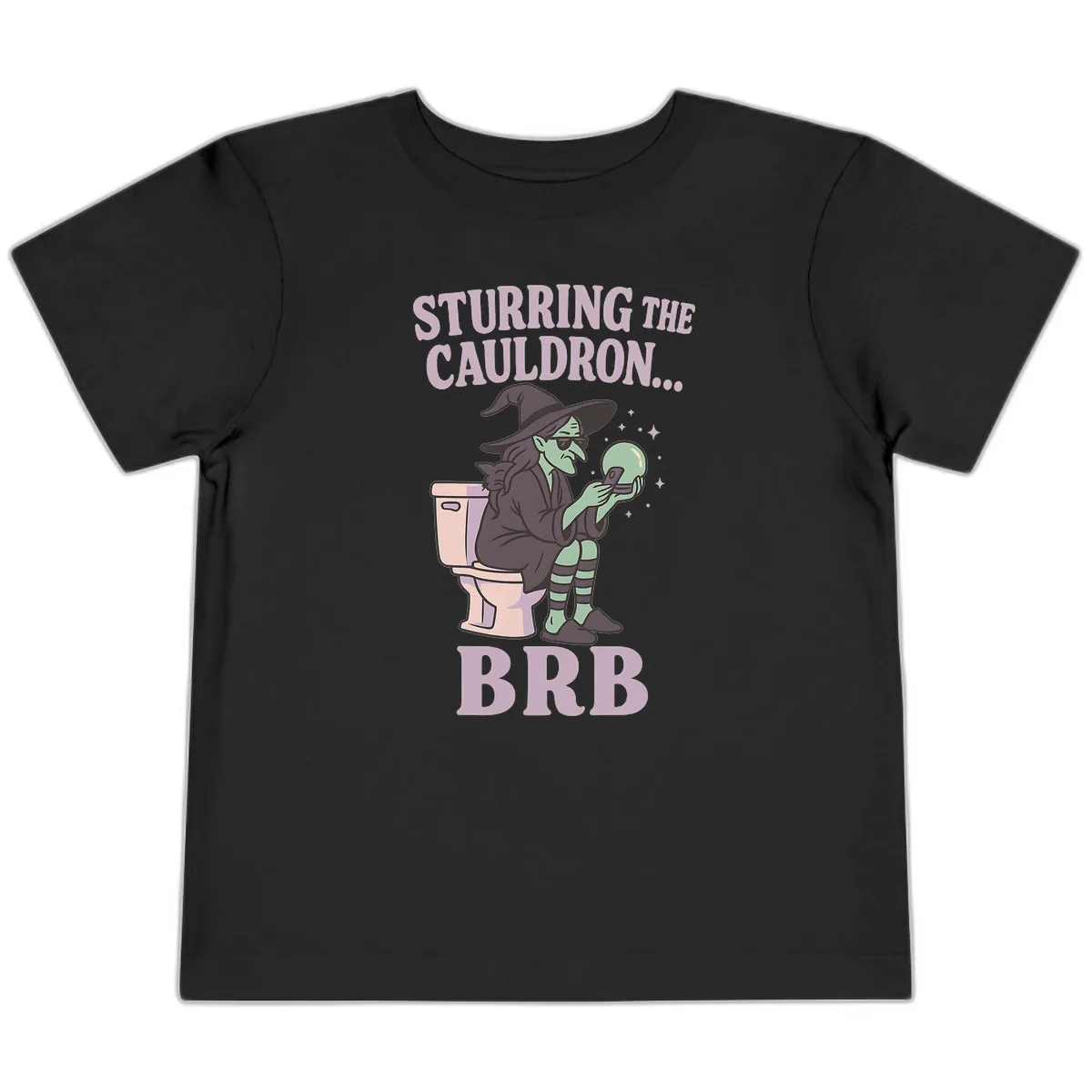 Stirring The Cauldron BRB Witch Toddler T-Shirt in Black