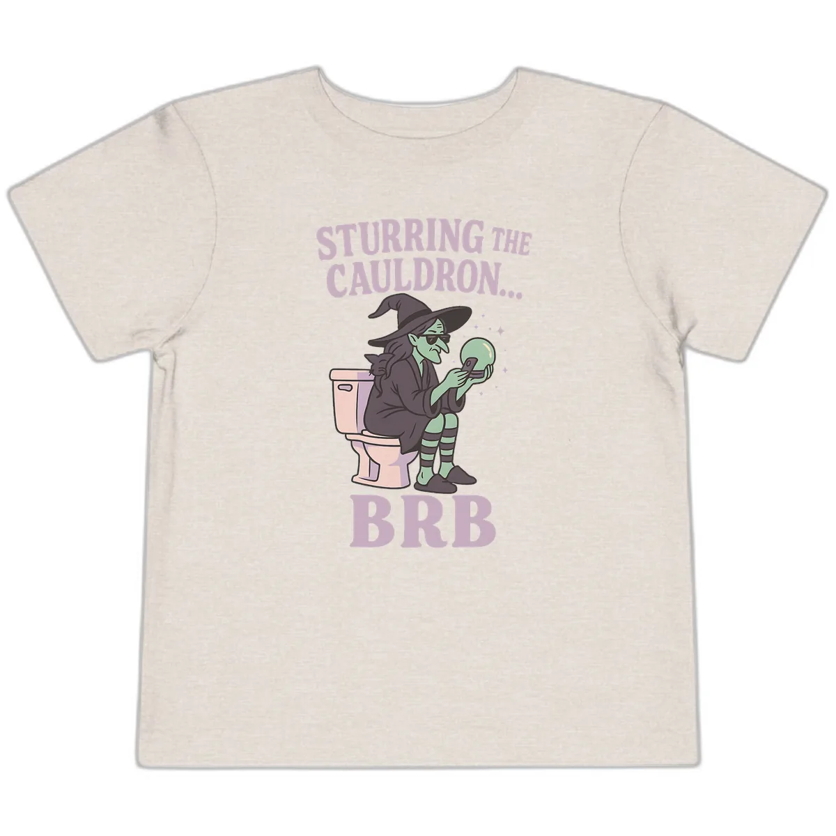 Stirring The Cauldron BRB Witch Toddler T-Shirt in Heather Dust
