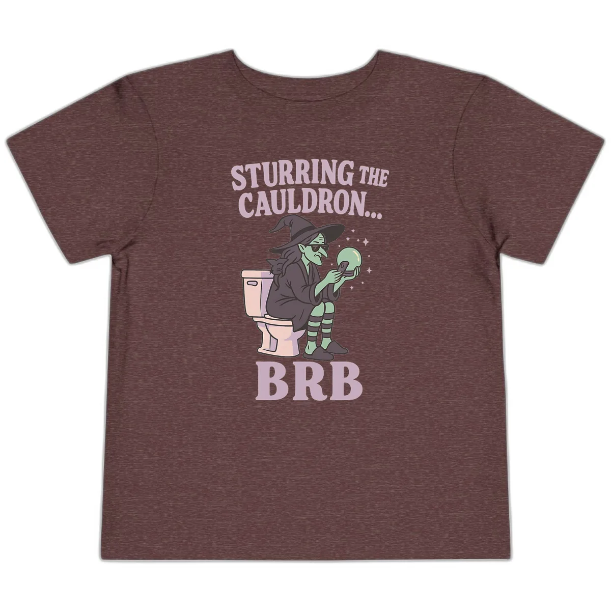 Stirring The Cauldron BRB Witch Toddler T-Shirt in Heather Maroon