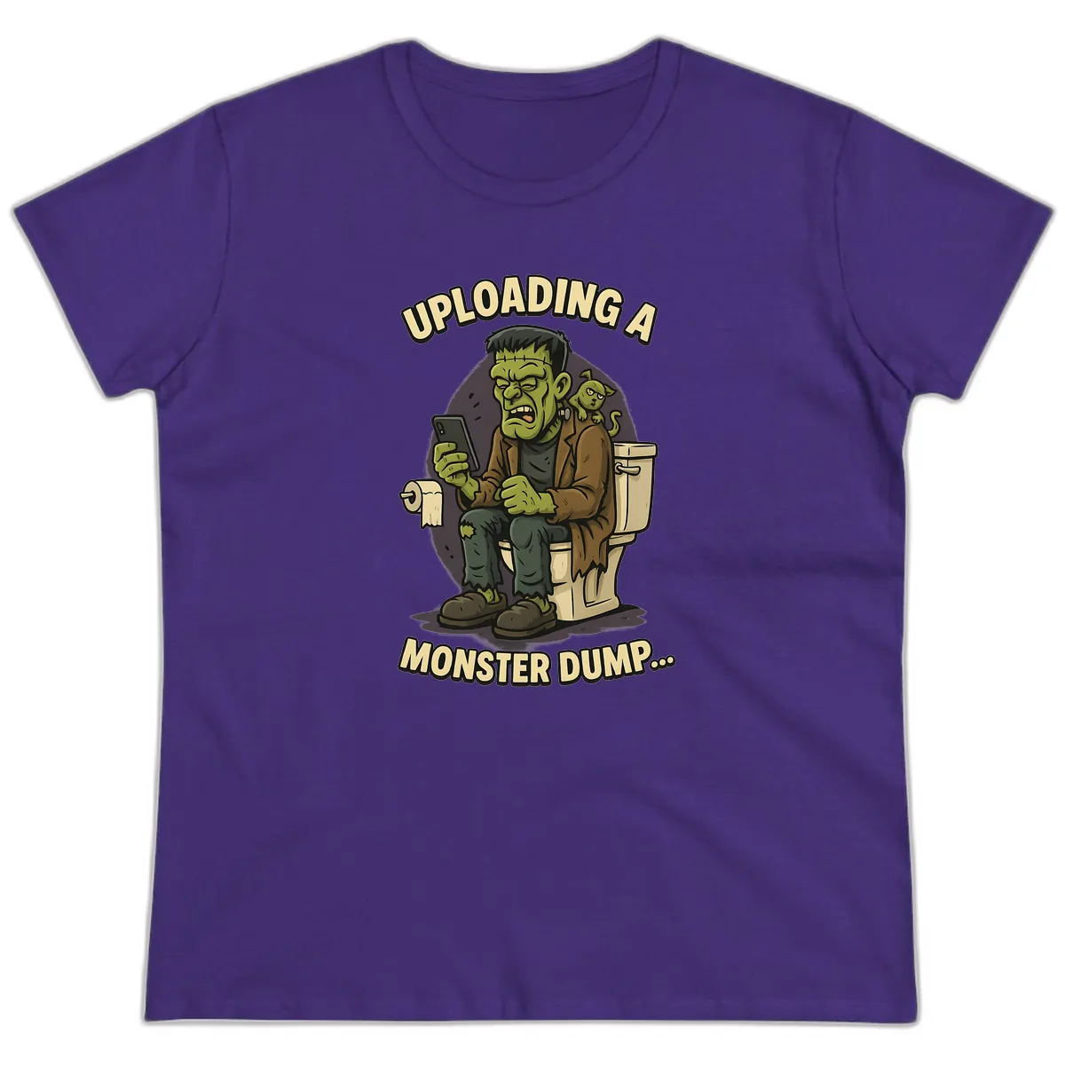 Uploading A Monster Dump Ladies Tee in Purple