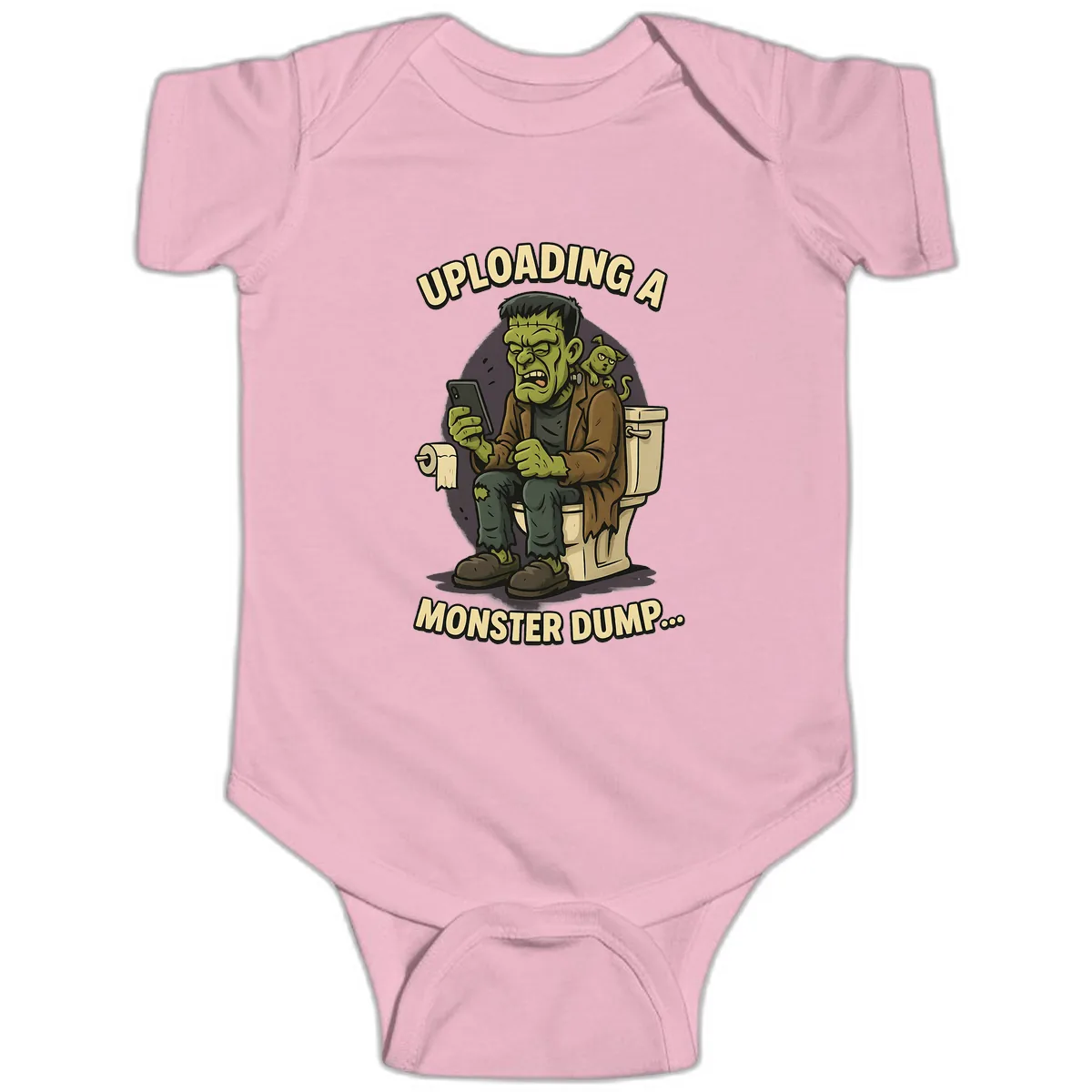 Uploading A Monster Dump Baby Onesie in Pink