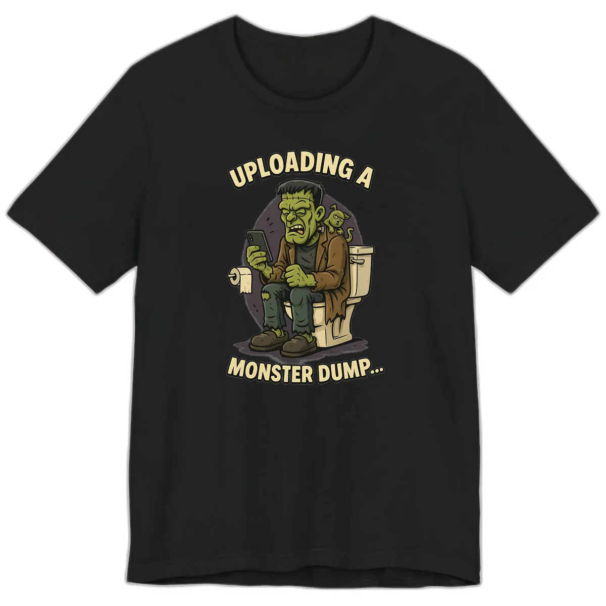 Uploading A Monster Dump Premium T-Shirt in Black