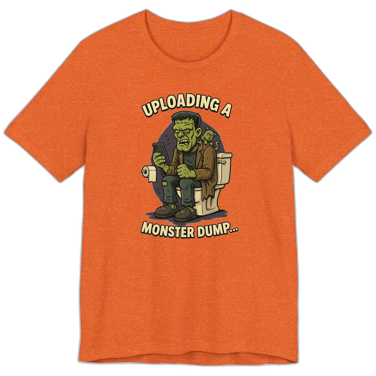 Uploading A Monster Dump Premium T-Shirt in Heather Orange
