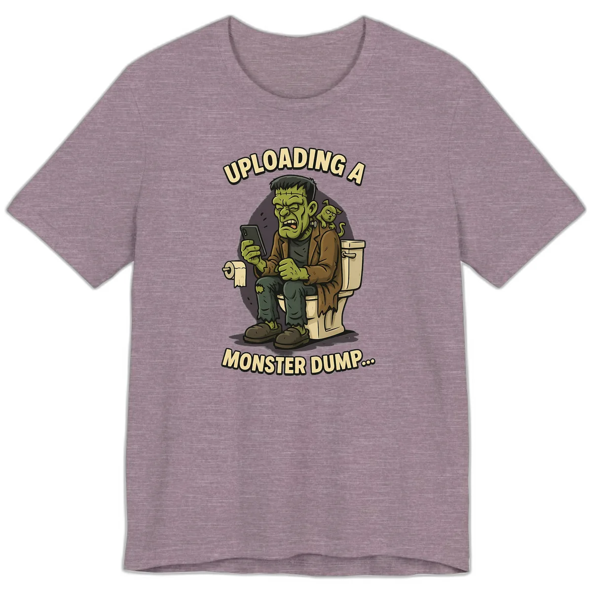 Uploading A Monster Dump Premium T-Shirt in Heather Purple