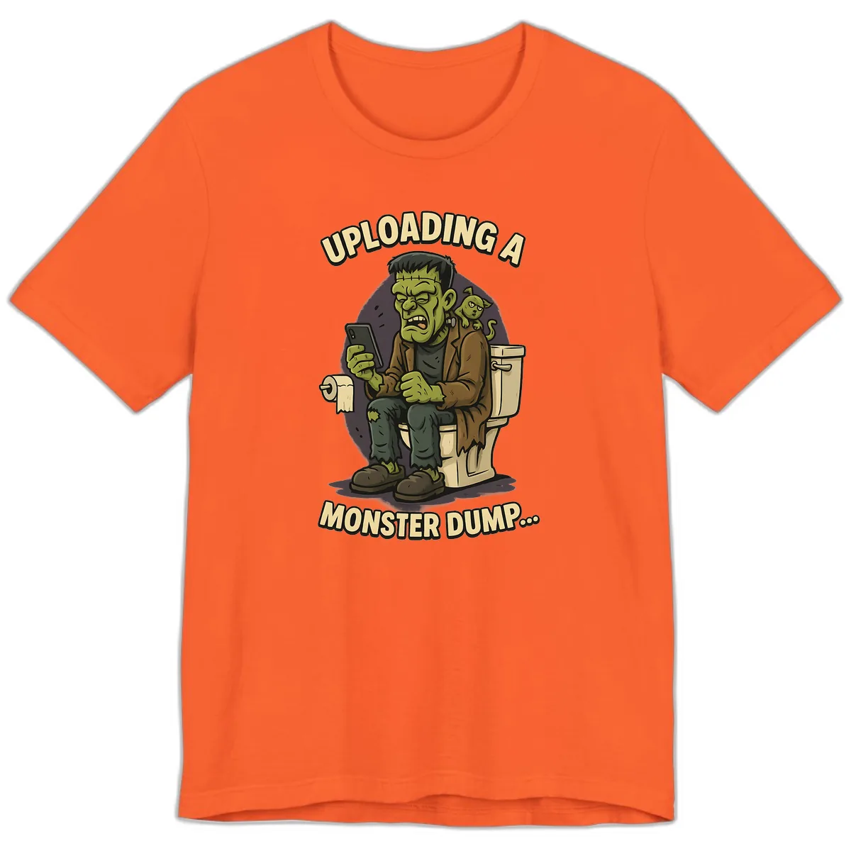 Uploading A Monster Dump Premium T-Shirt in Orange
