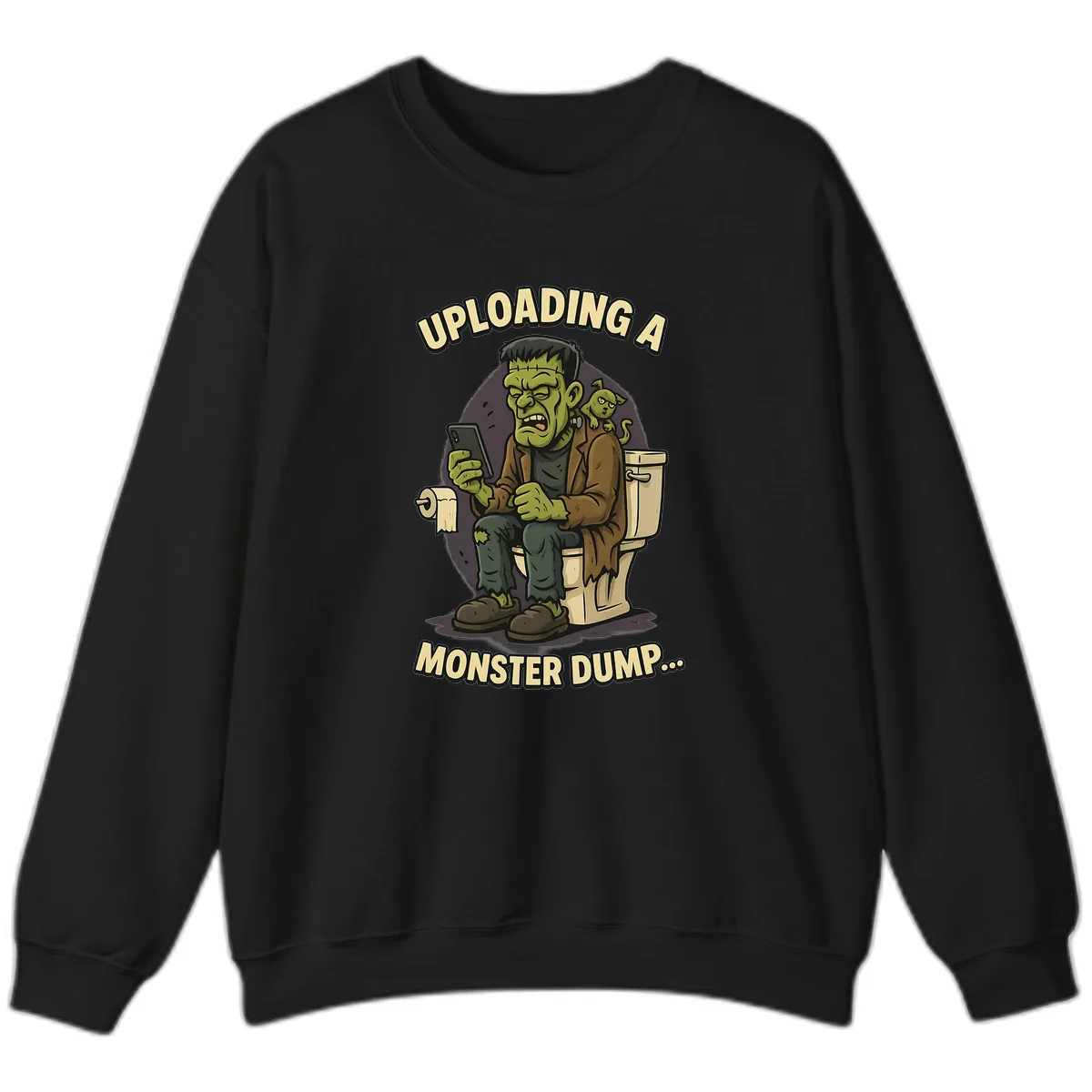 Uploading A Monster Dump Sweatshirt in Black