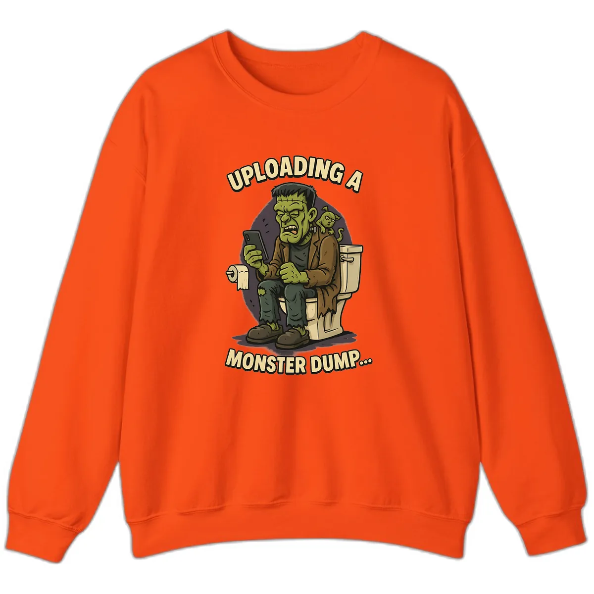 Uploading A Monster Dump Sweatshirt in Orange