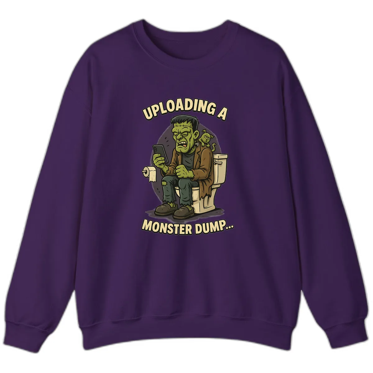 Uploading A Monster Dump Sweatshirt in Purple