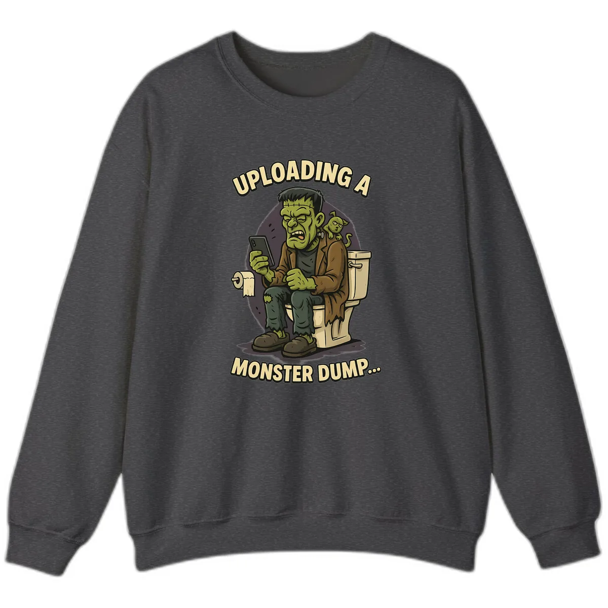Uploading A Monster Dump Sweatshirt in Dark Heather