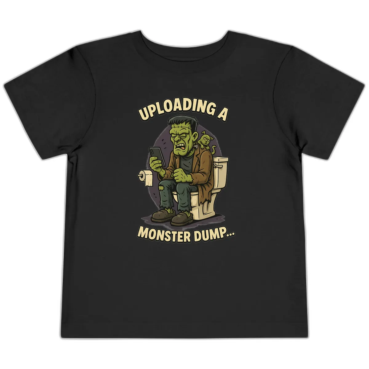 Uploading A Monster Dump Toddler T-Shirt in Black