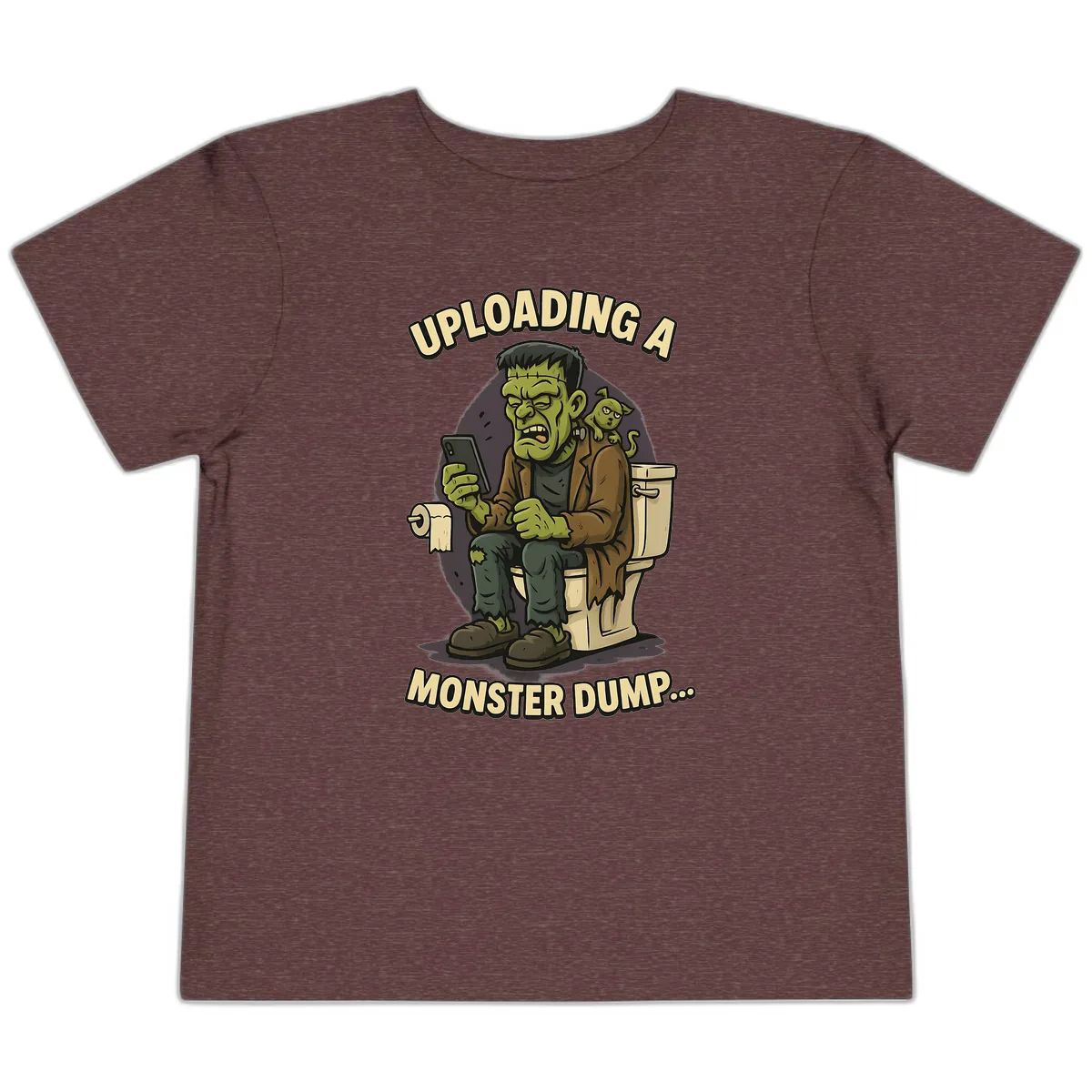 Uploading A Monster Dump Toddler T-Shirt in Heather Maroon