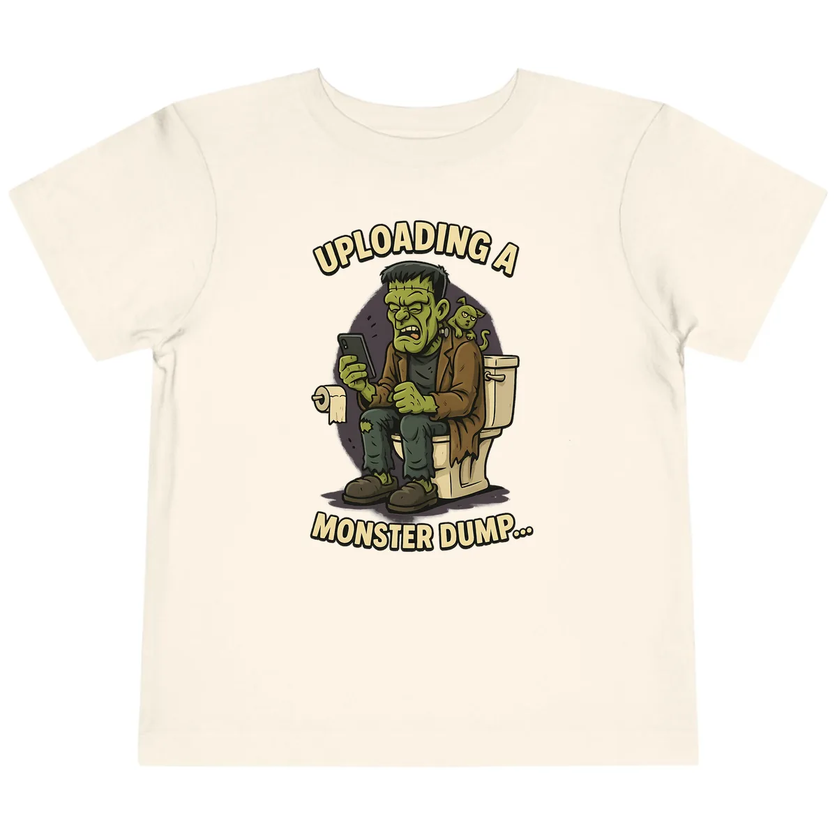 Uploading A Monster Dump Toddler T-Shirt in Natural