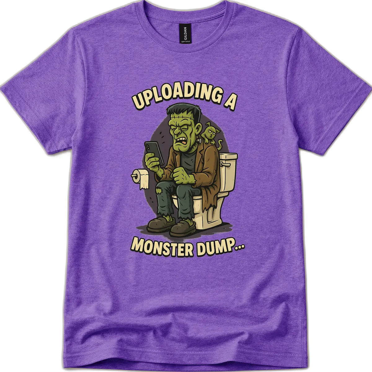 Uploading A Monster Dump T-Shirt in Heather Purple