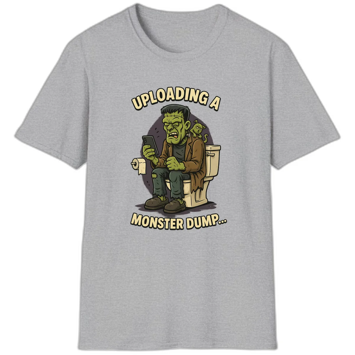 Uploading A Monster Dump T-Shirt in Sport Grey