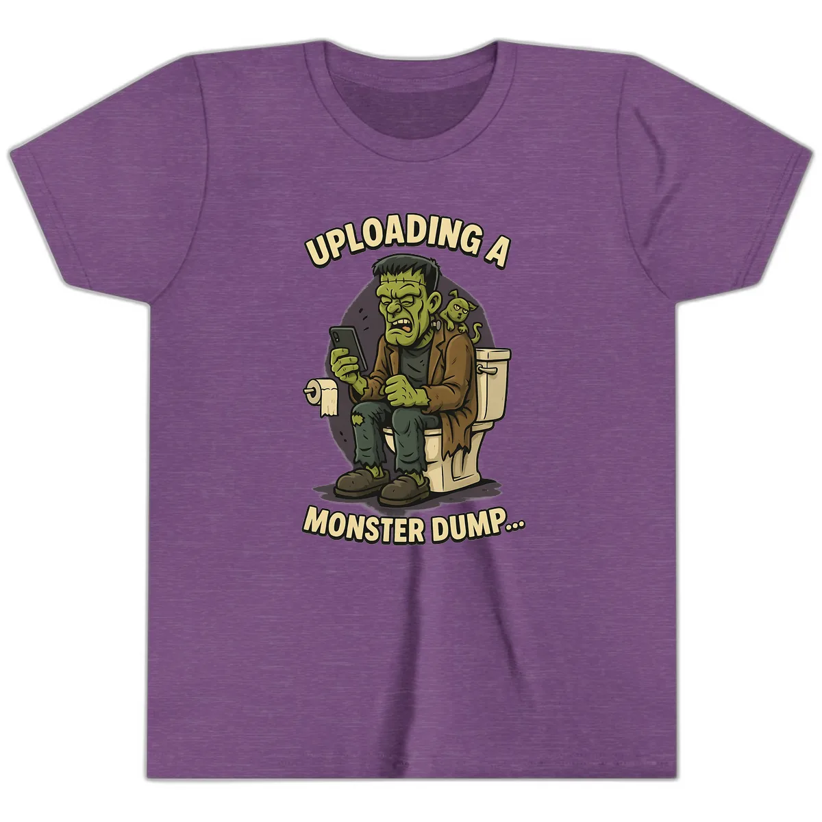 Uploading A Monster Dump Youth T-Shirt in Heather Team Purple