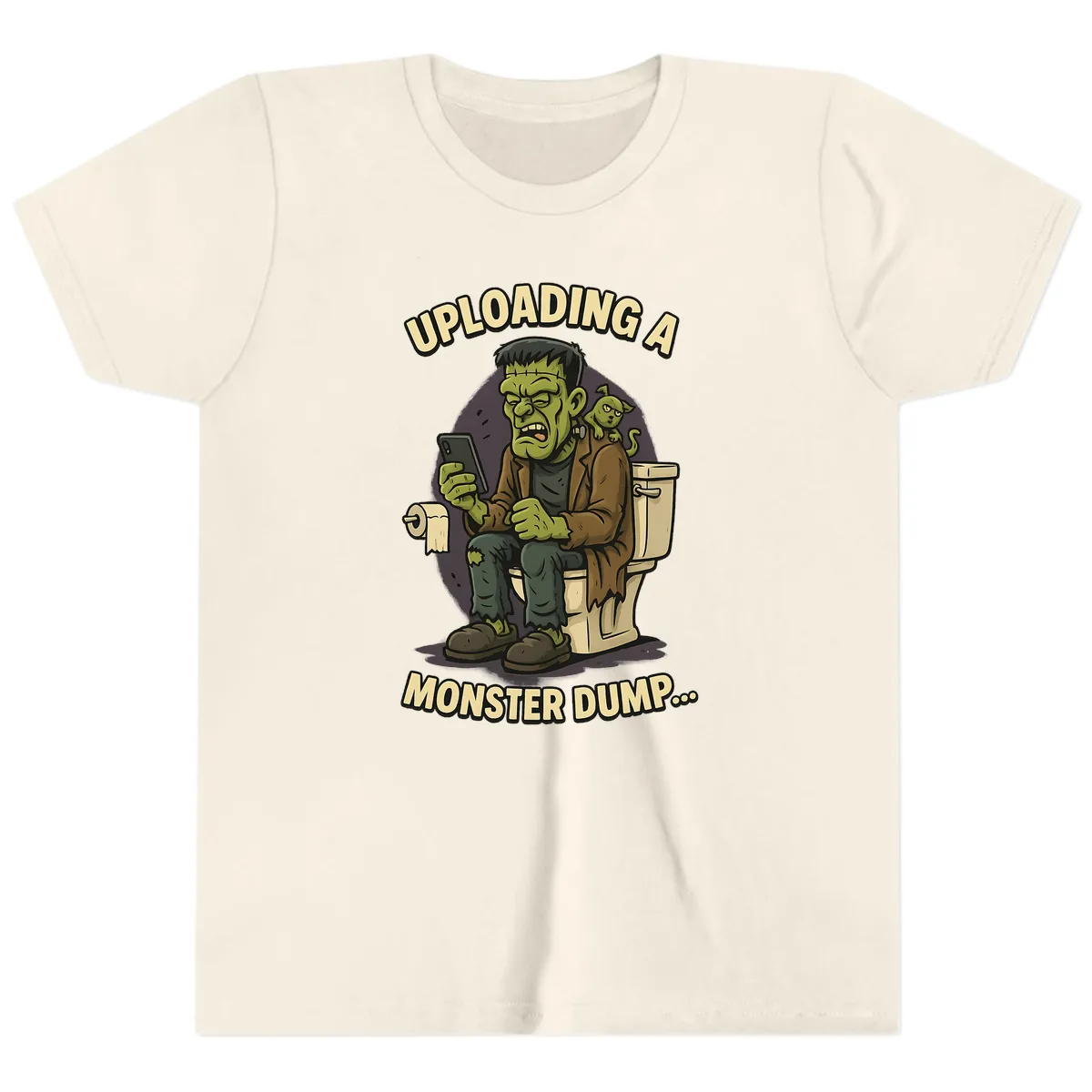 Uploading A Monster Dump Youth T-Shirt in Natural