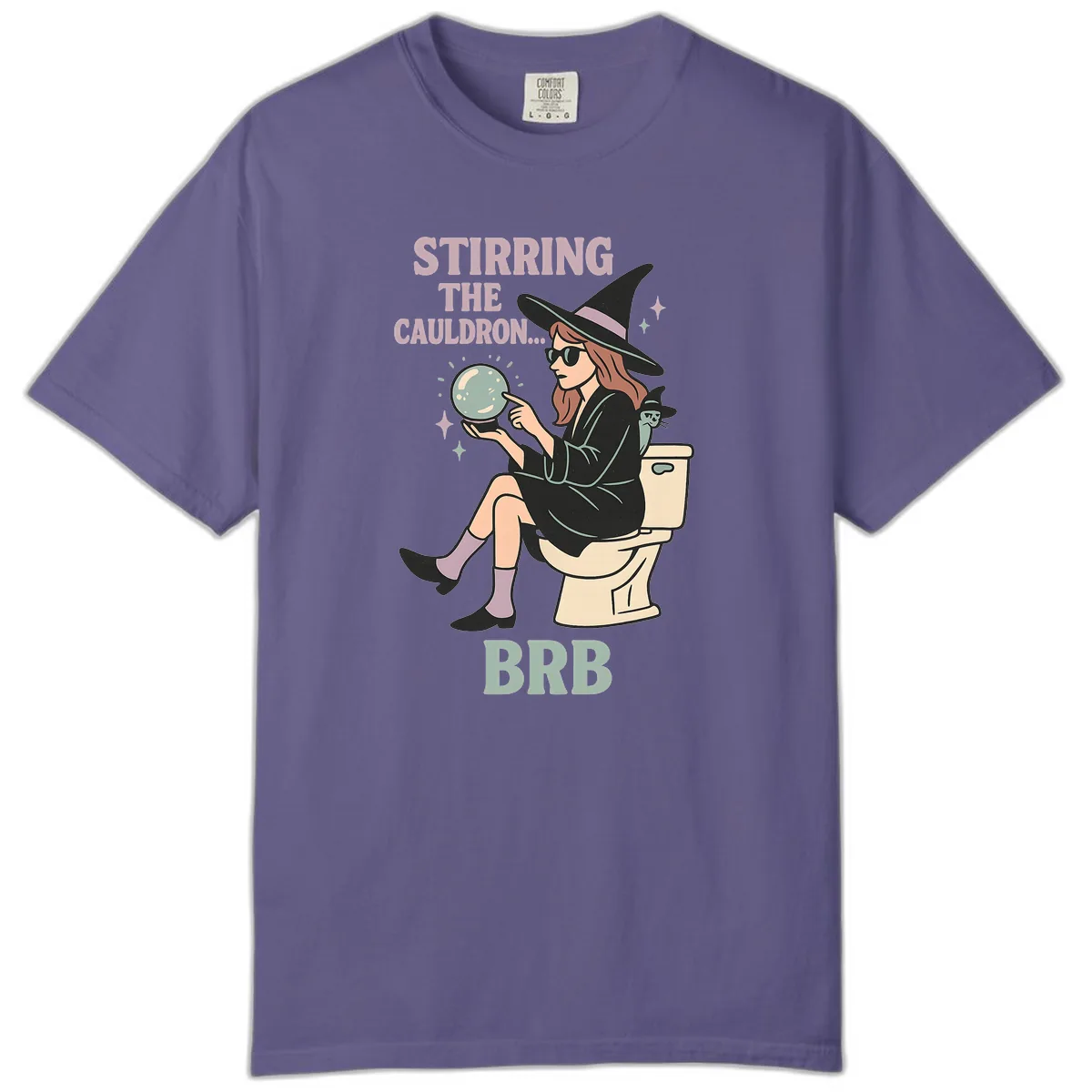 Stirring The Cauldron BRB Witch Design Comfort Color in Grape