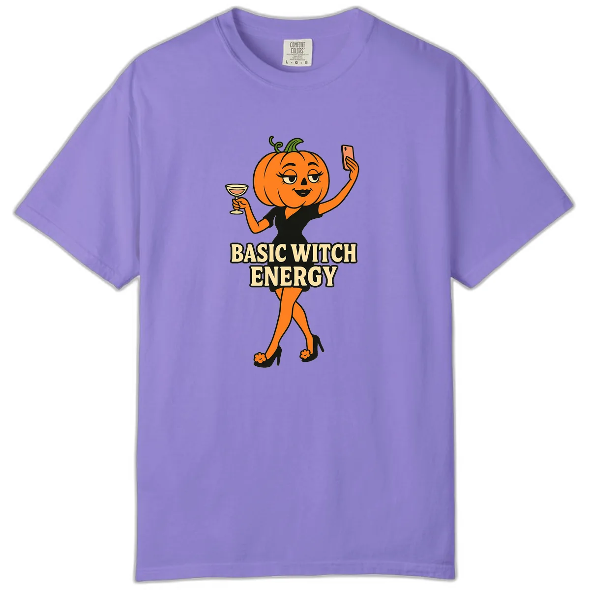 Basic Witch Energy Pumpkin Halloween Comfort Color in Violet