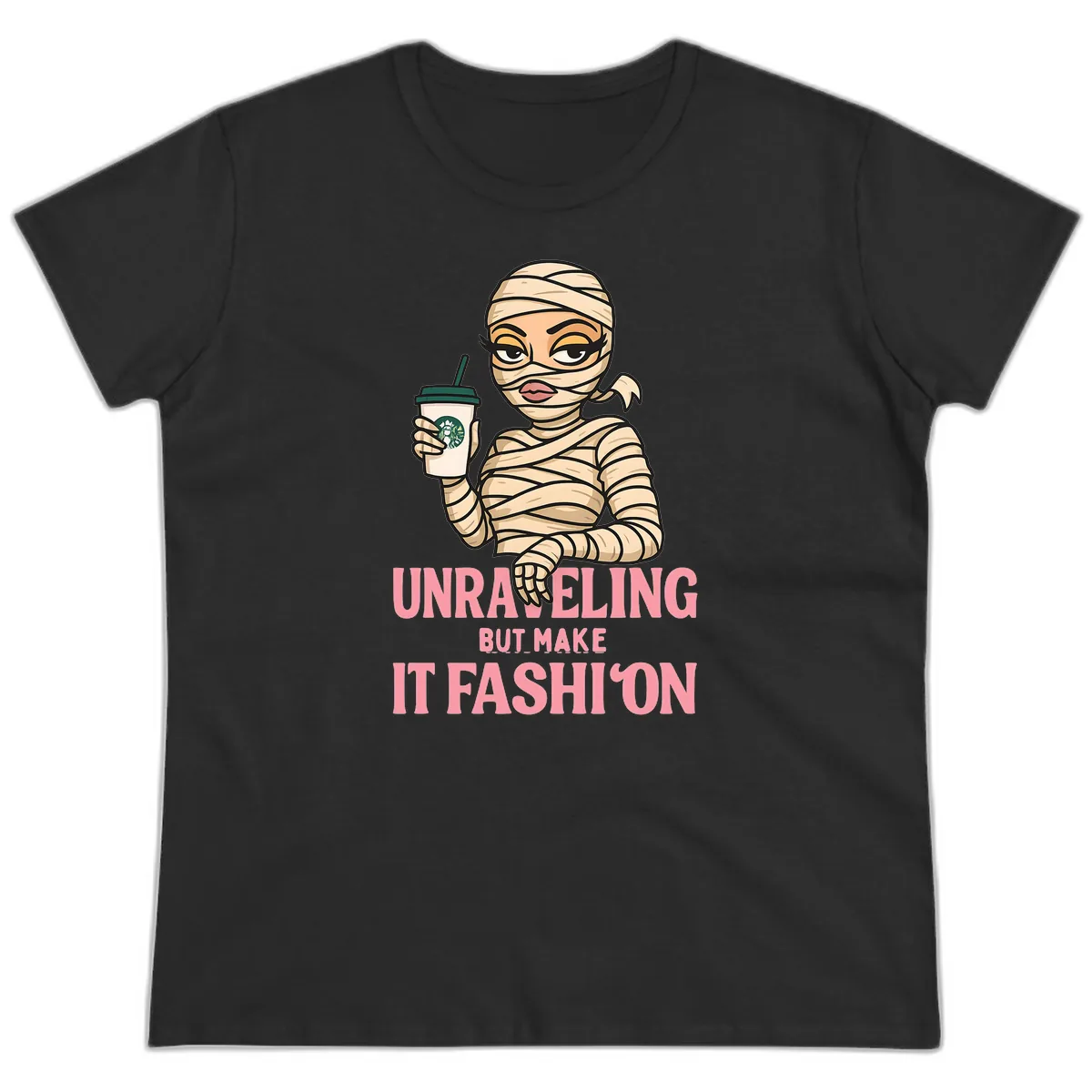 Unraveling But Make It Fashion Ladies Tee in Black