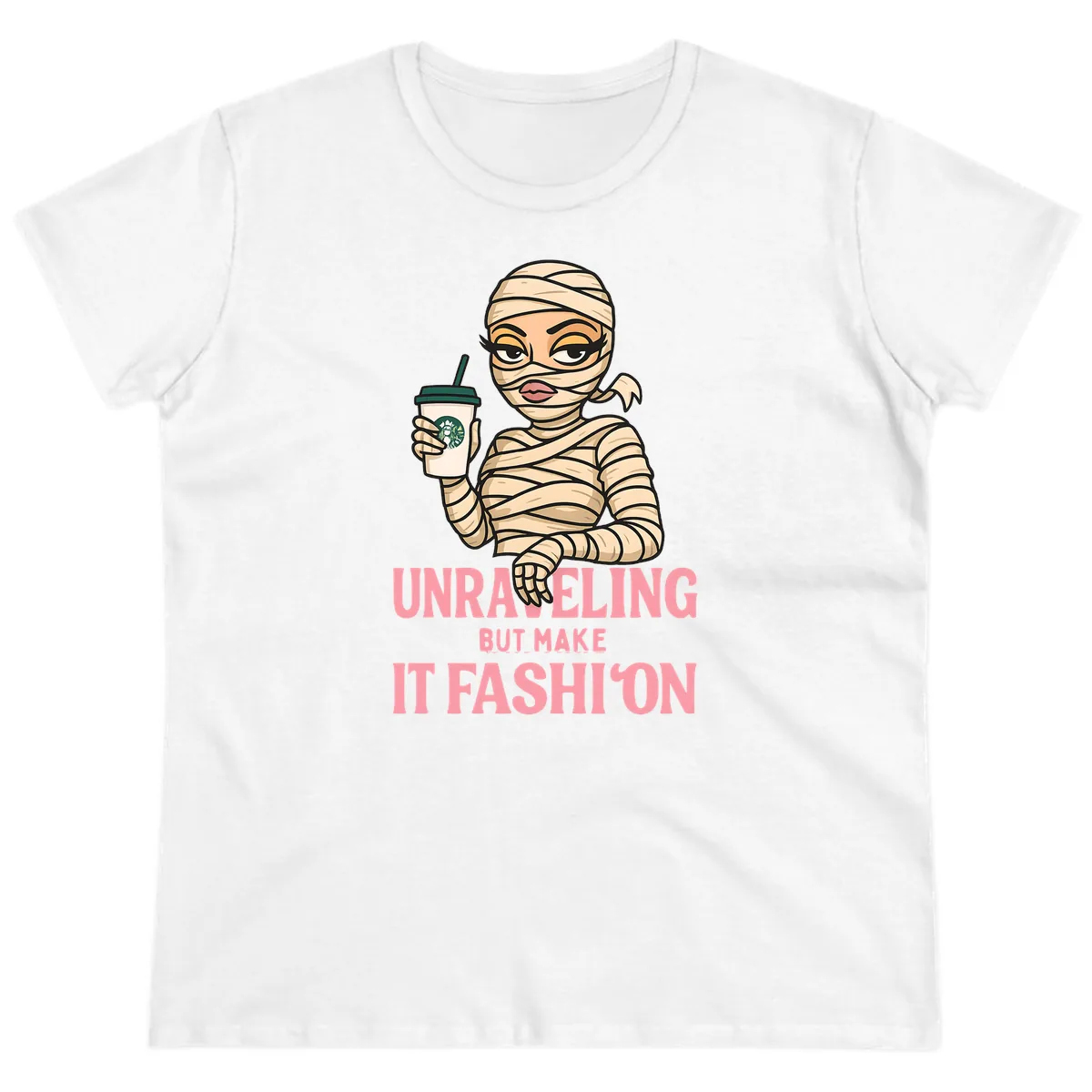 Unraveling But Make It Fashion Ladies Tee in White