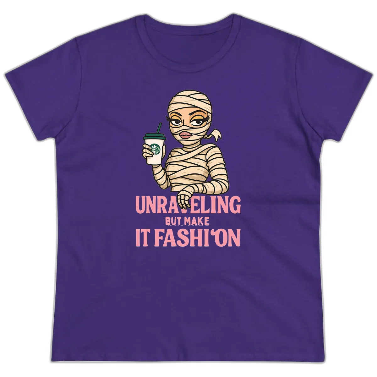 Unraveling But Make It Fashion Ladies Tee in Purple