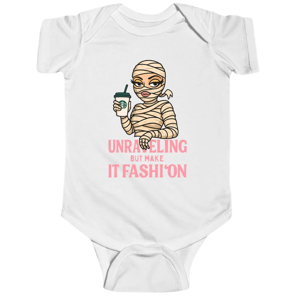 Unraveling But Make It Fashion Baby Onesie in White