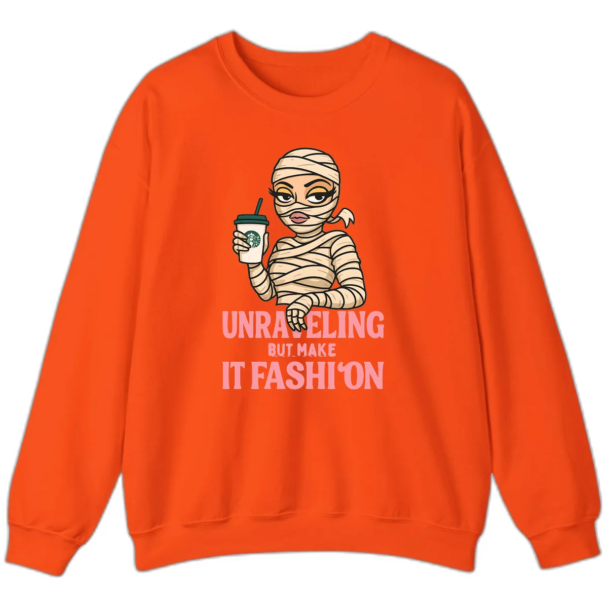 Unraveling But Make It Fashion Sweatshirt in Orange