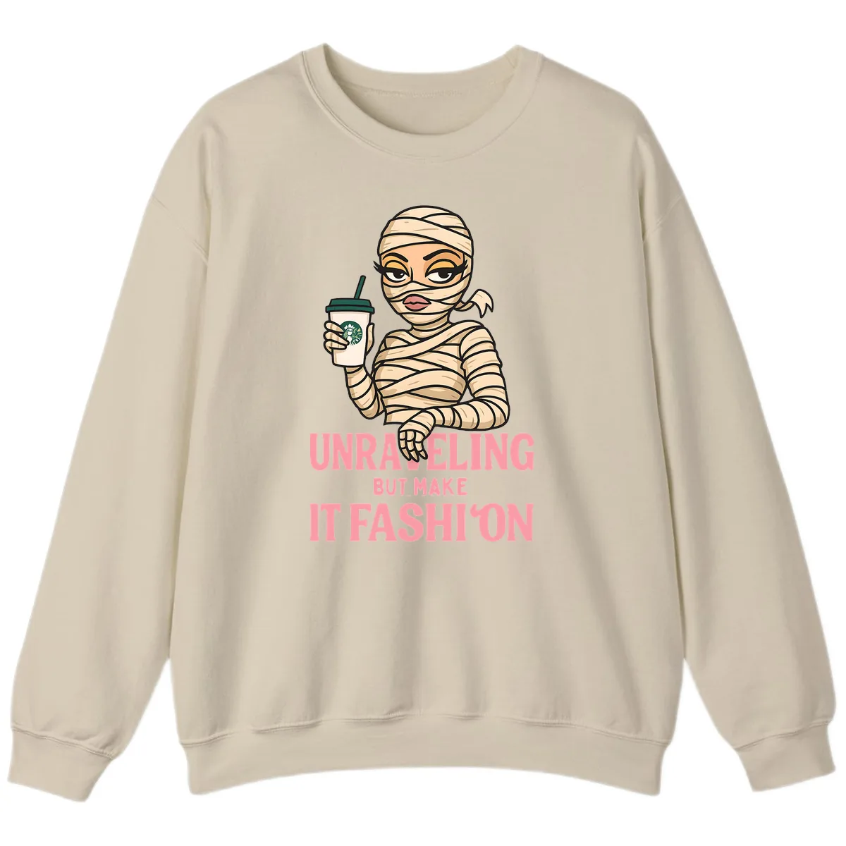 Unraveling But Make It Fashion Sweatshirt in Sand