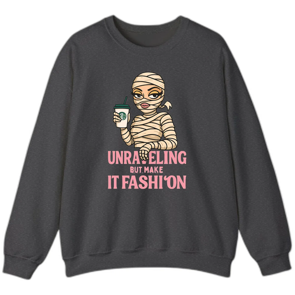 Unraveling But Make It Fashion Sweatshirt in Dark Heather