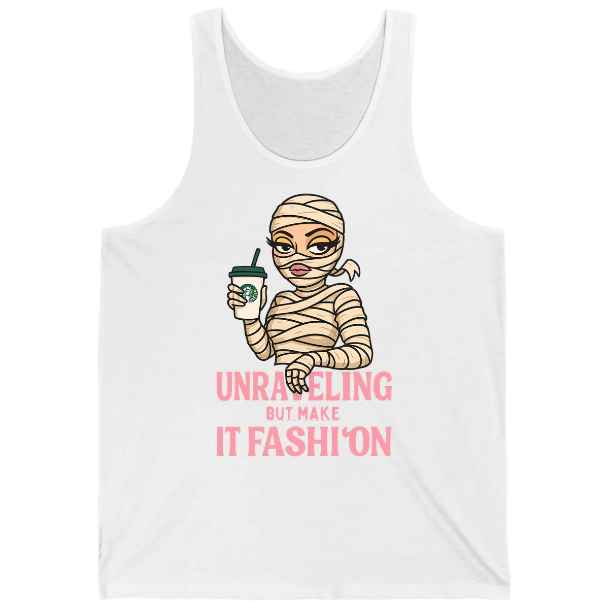 Unraveling But Make It Fashion Tank in White