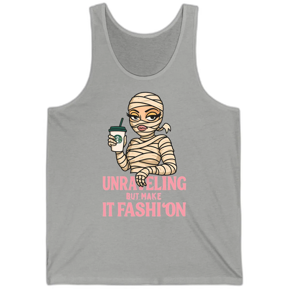 Unraveling But Make It Fashion Tank in Athletic Heather