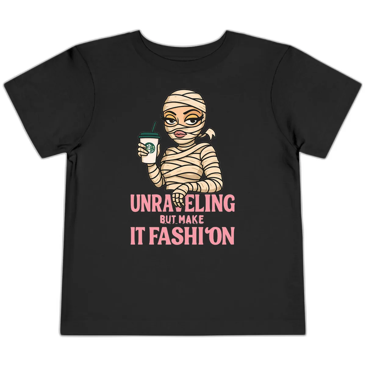 Unraveling But Make It Fashion Toddler T-Shirt in Black