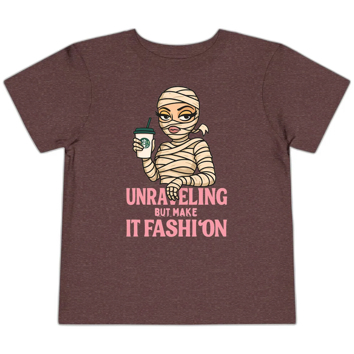 Unraveling But Make It Fashion Toddler T-Shirt in Heather Maroon