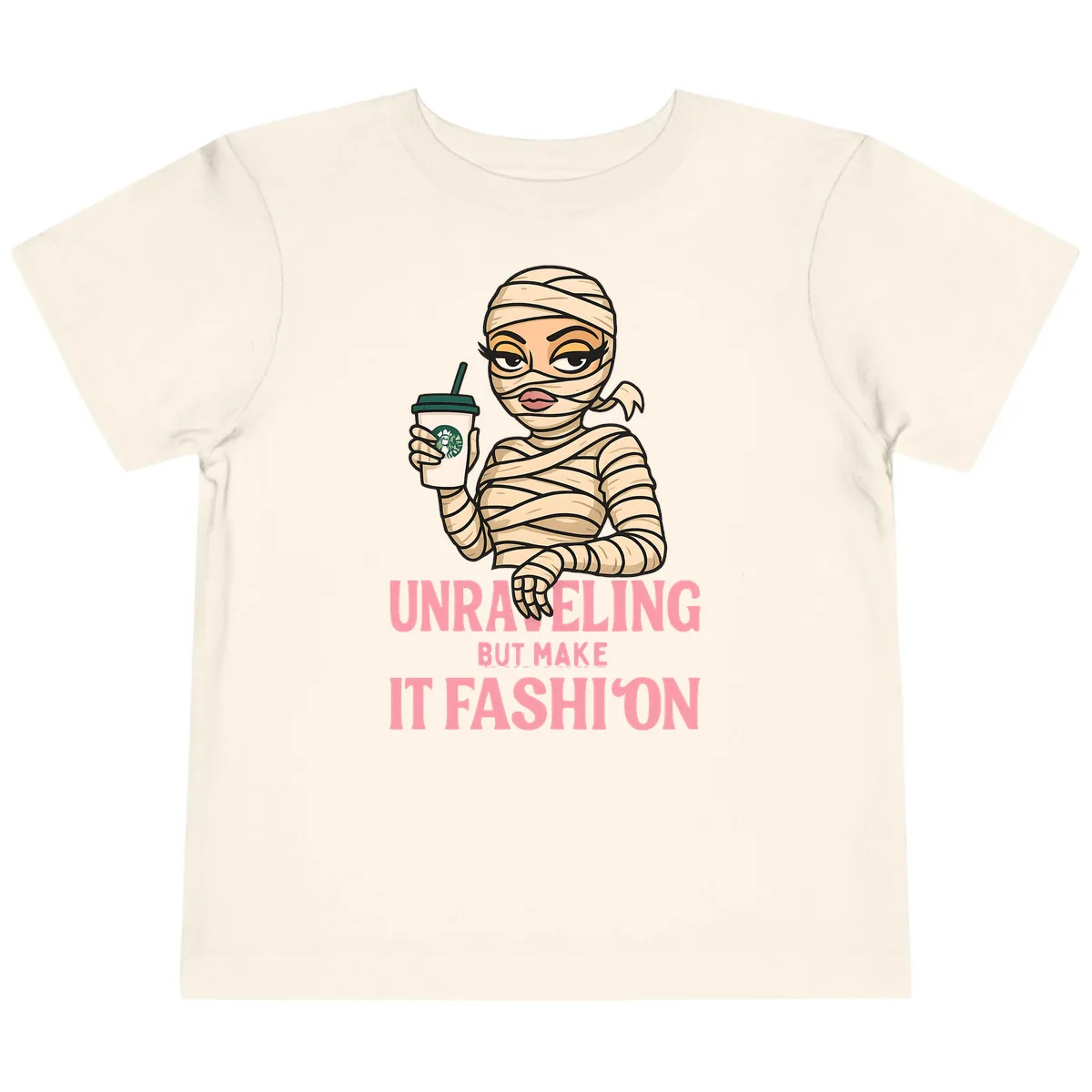 Unraveling But Make It Fashion Toddler T-Shirt in Natural