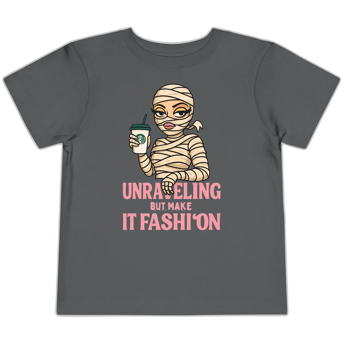 Unraveling But Make It Fashion Toddler T-Shirt in Asphalt