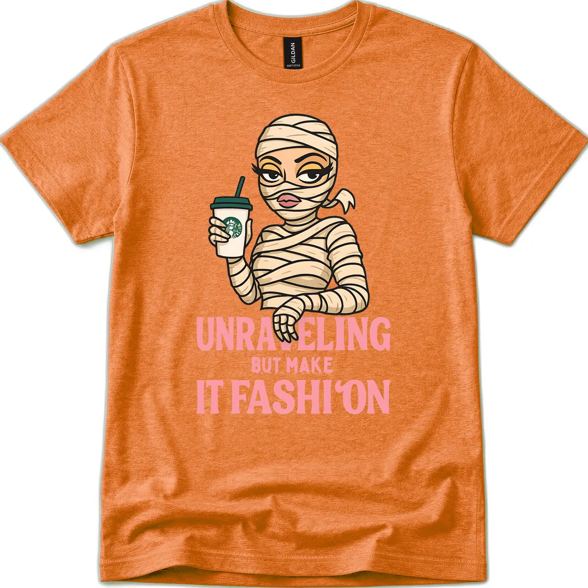 Unraveling But Make It Fashion T-Shirt in Heather Orange