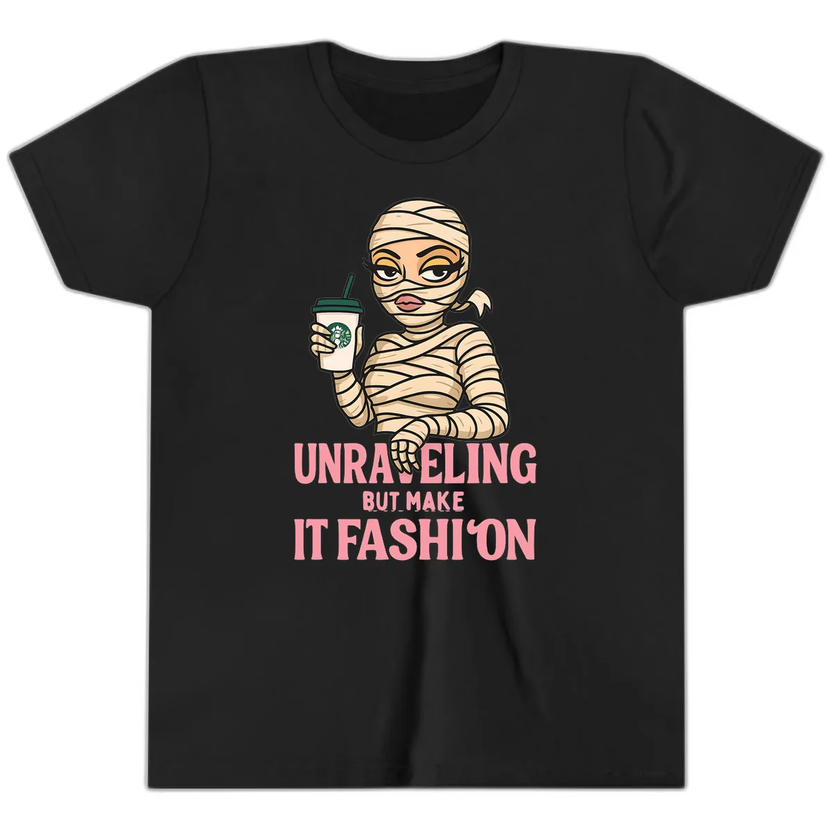 Unraveling But Make It Fashion Youth T-Shirt in Black