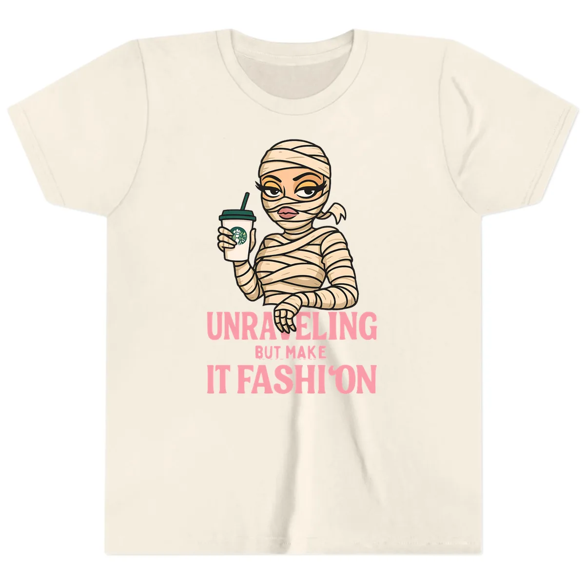 Unraveling But Make It Fashion Youth T-Shirt in Natural