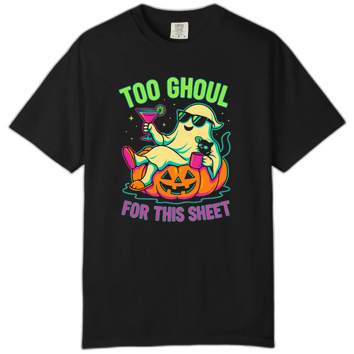 Too Ghoul For This Sheet Comfort Color in Black