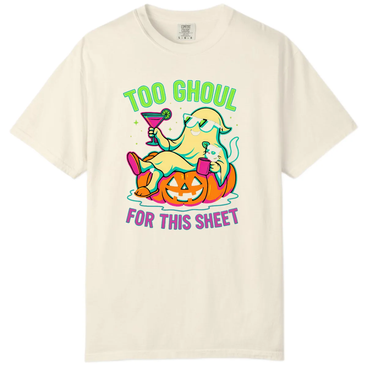 Too Ghoul For This Sheet Comfort Color in Ivory