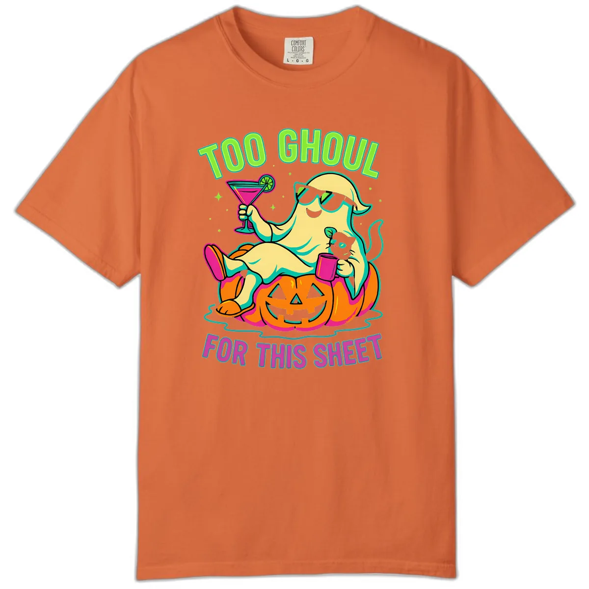 Too Ghoul For This Sheet Comfort Color in Burnt Orange